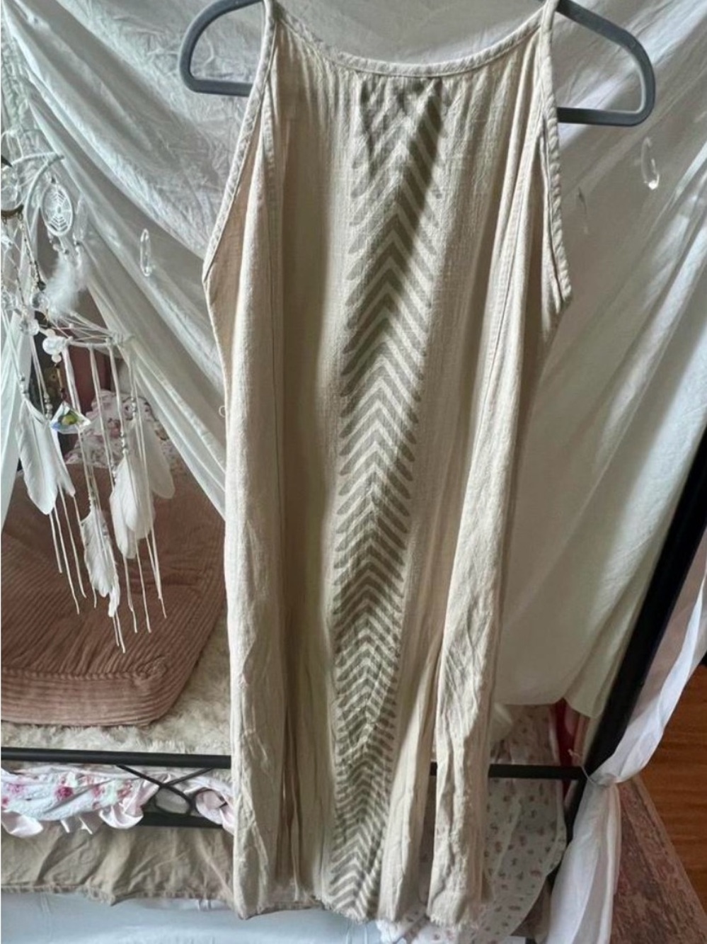 ~Free People Boho Maxi Organic Cotton Dress Size Large~ - Picture 5 of 7